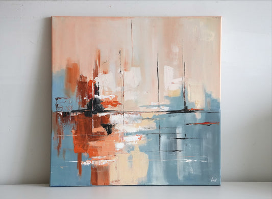 AMBER HORIZON by Mahsa Gee, standing on a shelf against a white wall
