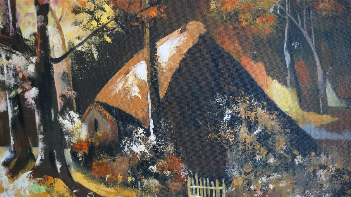 Close-up of the brushwork in AUTUMN PASSAGE by Mahsa Gee