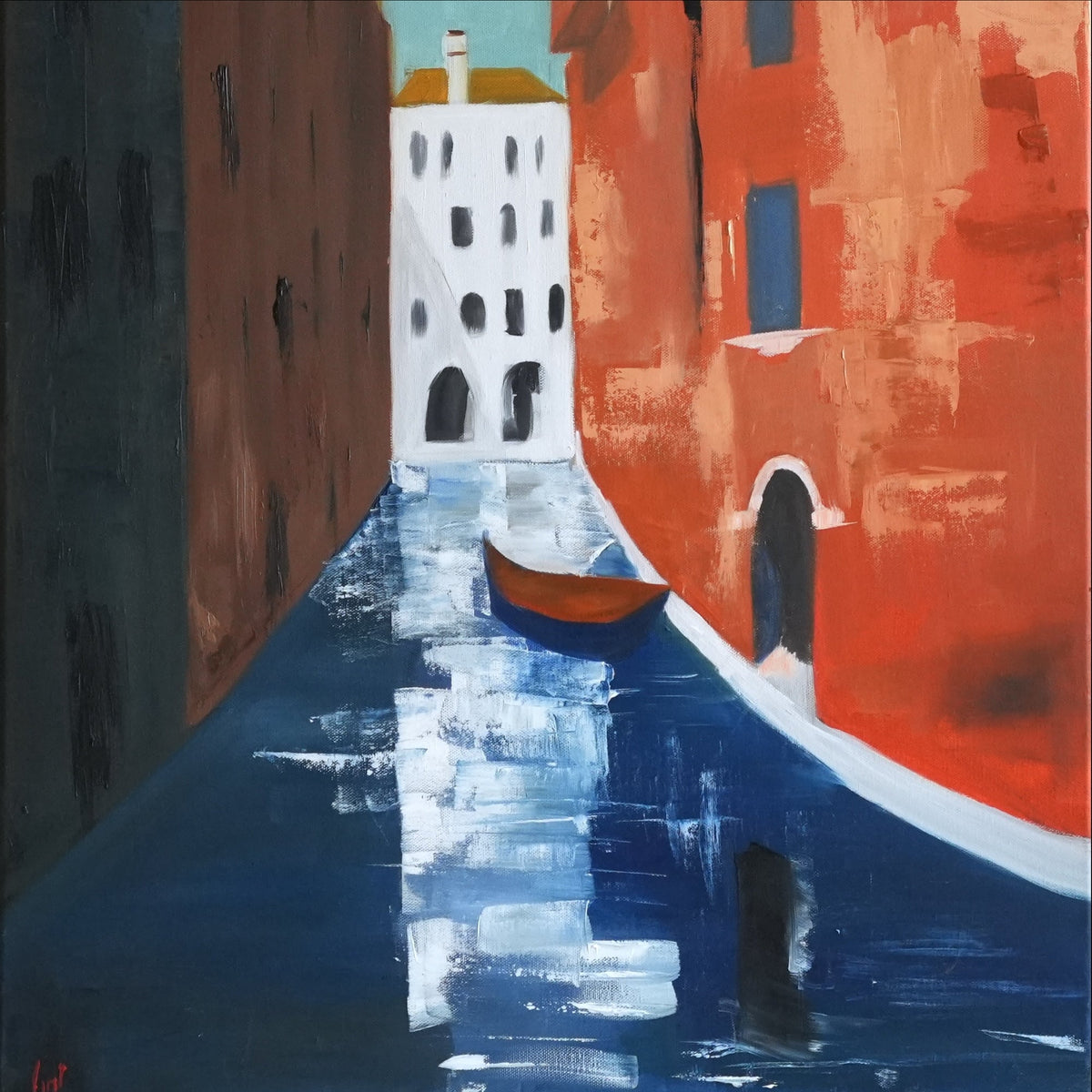SILENT IN WATER, oil painting by Mahsa Gee