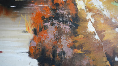 Close-up of the brushwork in AUTUMN PASSAGE by Mahsa Gee
