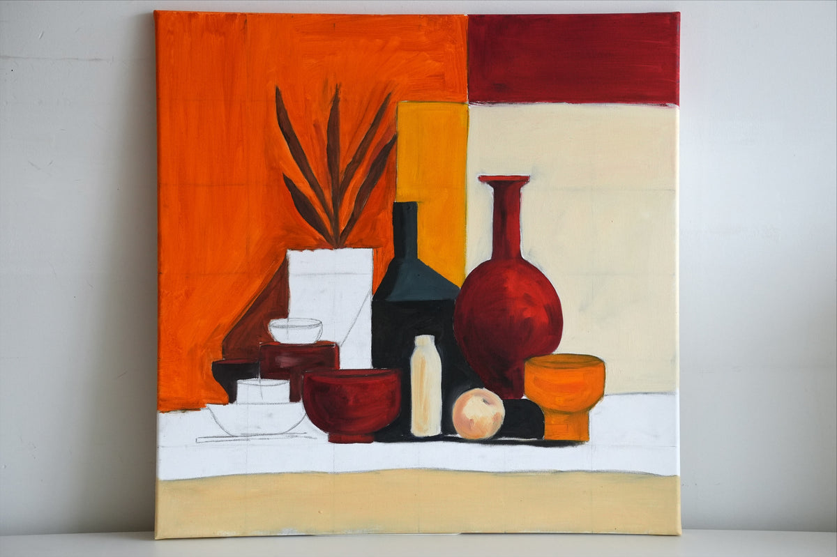 INTERRUPTED by Mahsa Gee, standing on a shelf against a white wall
