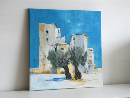 KASHAN by Mahsa Gee, seen from the side to show the canvas edge and paint texture