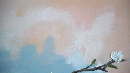 Close-up of the brushwork in SPRING WHISPER by Mahsa Gee
