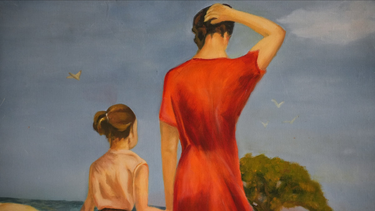 Close-up of the brushwork in TOWARD THE SEA by Mahsa Gee