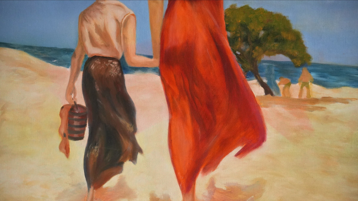 Close-up of the brushwork in TOWARD THE SEA by Mahsa Gee
